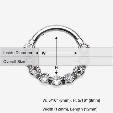 Detail View 1 of Bubble Glam Sparkles Seamless Clicker Hoop Ring-Clear Gem